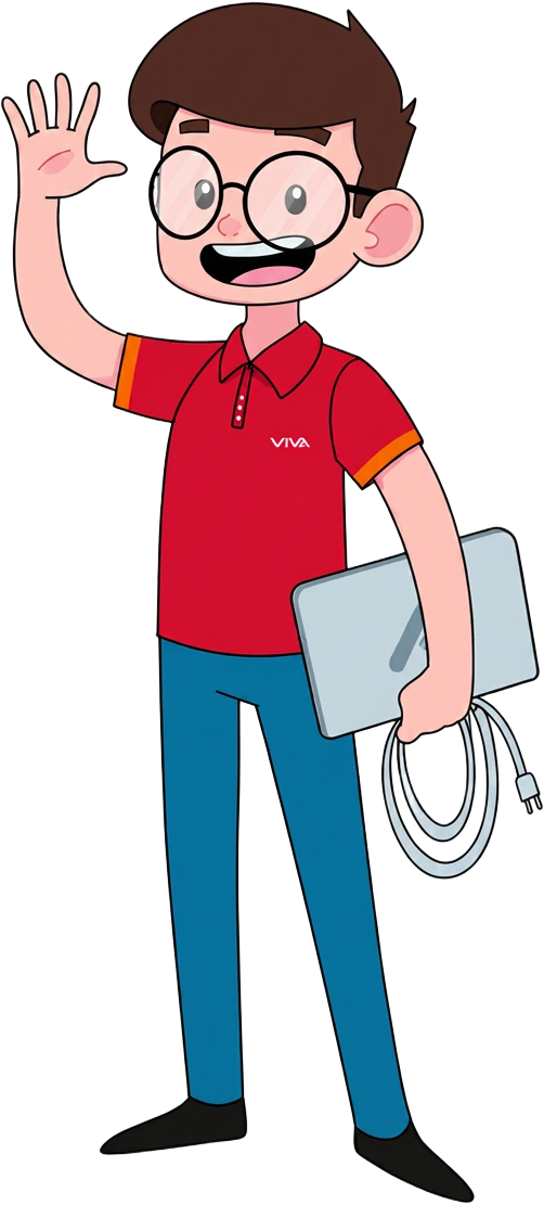 Técnico Viva sorrindo e acenando